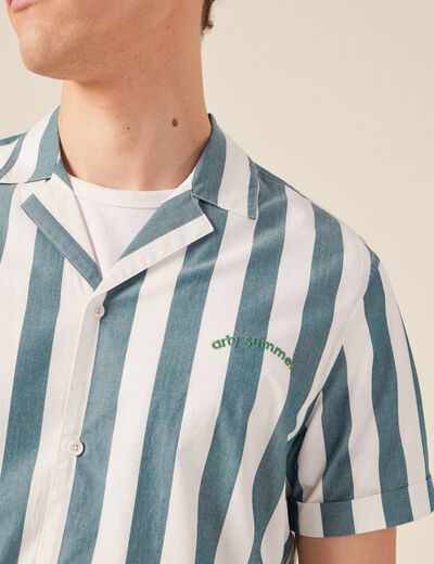 Chemise éco-responsable vert foncé homme