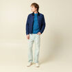 Pull fin manches longues col rond bleu fonc&eacute; homme
