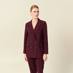 Veste blazer double boutonnage violet foncé femme