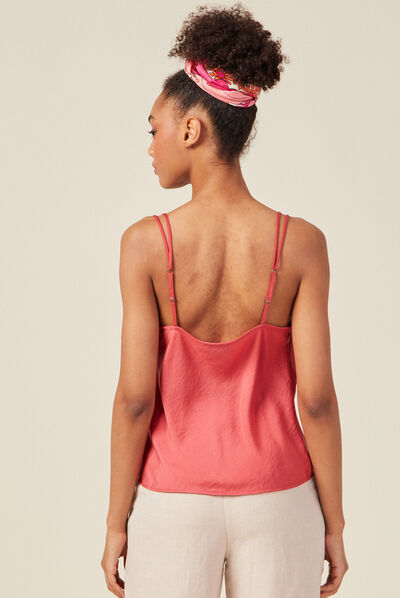 Caraco satin éco-responsable terracotta femme