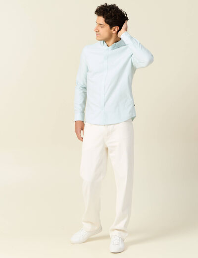 Chemise manches longues bleu gris homme