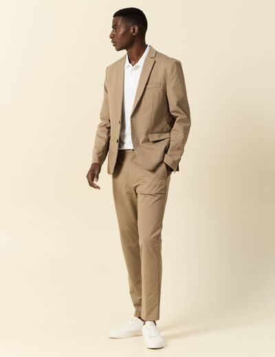 Veste blazer stretch taupe homme