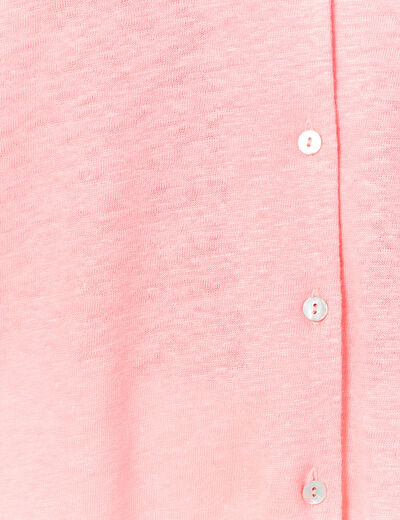 Chemise manches courtes rose femme