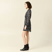 Robe évasée manches longues noir femme