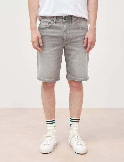Bermuda en jeans denim gris homme