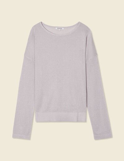 Pull manches longues gris clair femme