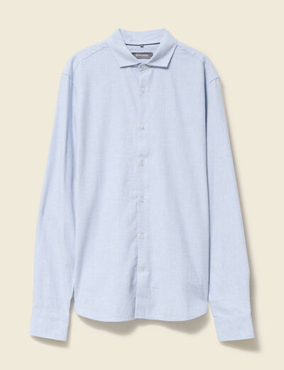 Chemise col classique manches longues bleu ciel homme