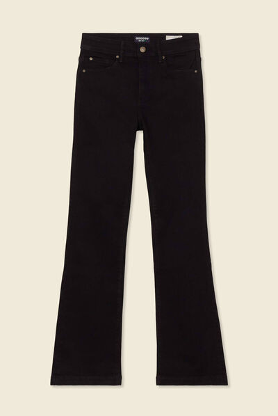 Jeans bootcut denim noir femme