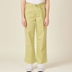 Jeans large taille haute vert anis femme