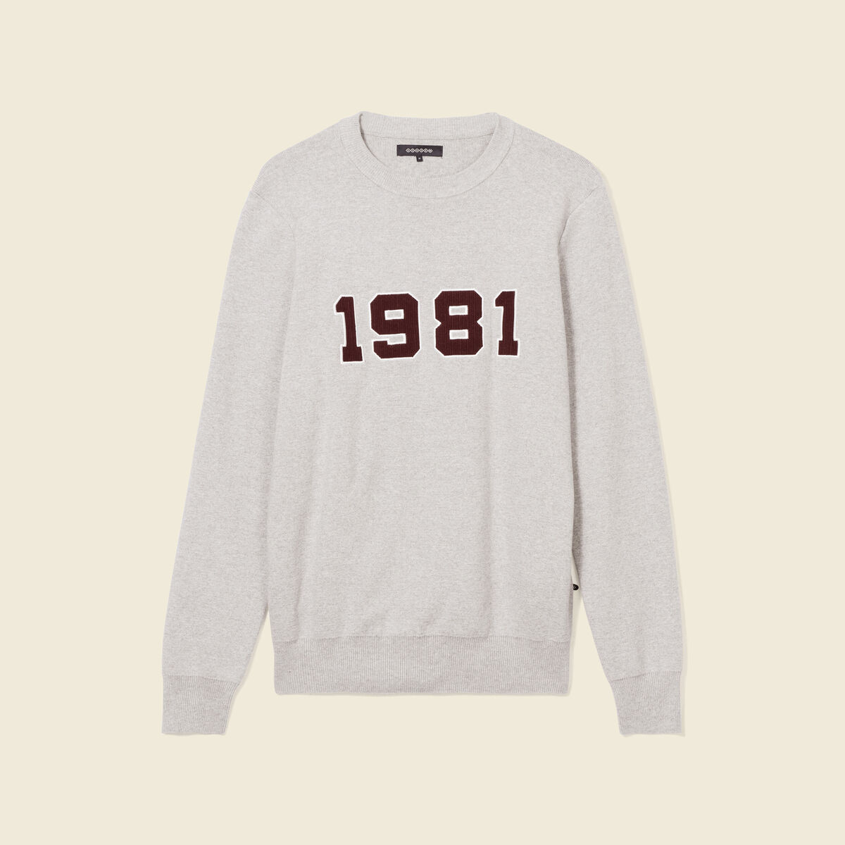 Pull manches longues col rond gris foncé homme