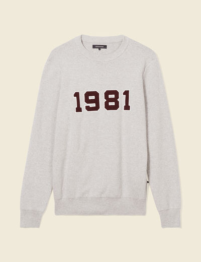 Pull manches longues col rond gris foncé homme