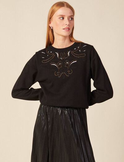 Sweat manches longues noir femme