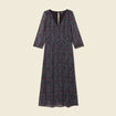 Robe longue &eacute;vas&eacute;e col en V noir femme