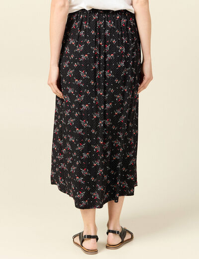 Jupe longue évasée noir femme