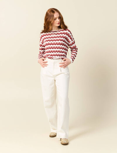 Pull manches longues vieux rose femme