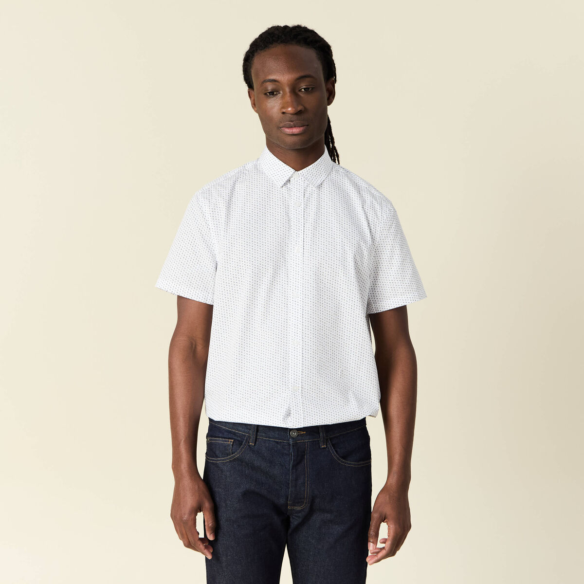 Chemise homme BONOBOS Riviera manches courtes boutonnée coupe slim