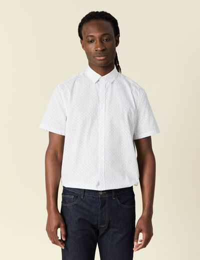 Chemise manches courtes blanc homme