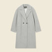 Manteau oversize long gris femme