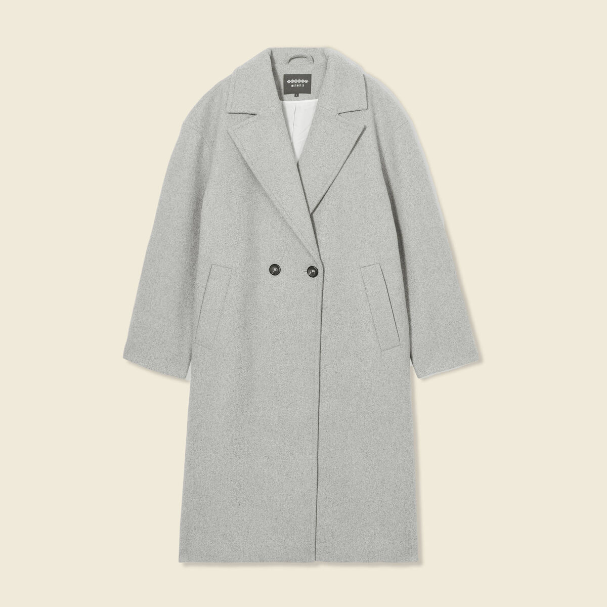 Manteau oversize long gris femme