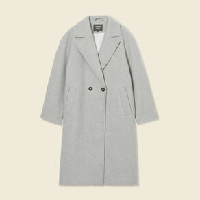 Manteau oversize long gris femme