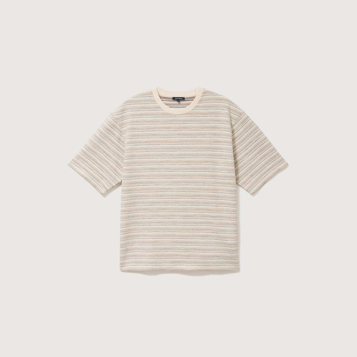 T-shirt col rond manches courtes ecru homme