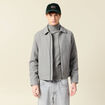 Veste oversize courte col classique gris moyen homme