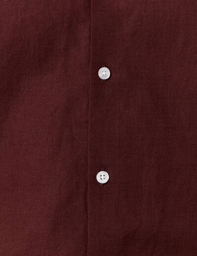 Chemise manches longues bordeaux homme