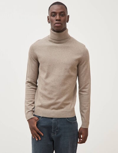 Pull manches longues vert kaki homme