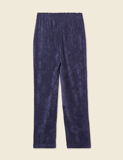 Tregging velours 7/8ème bleu marine femme
