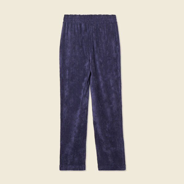 Tregging velours 7/8ème bleu marine femme