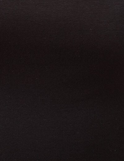 D&eacute;bardeur ajust&eacute; col carr&eacute; noir femme
