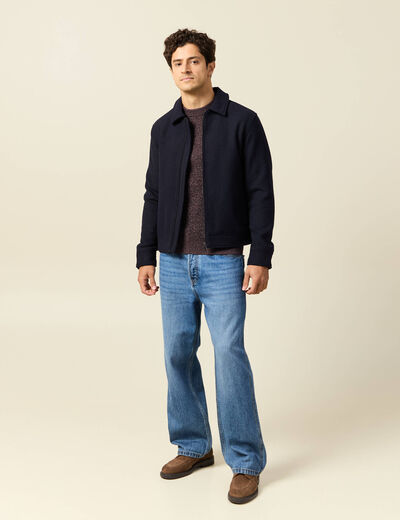 Pull manches longues bordeaux homme