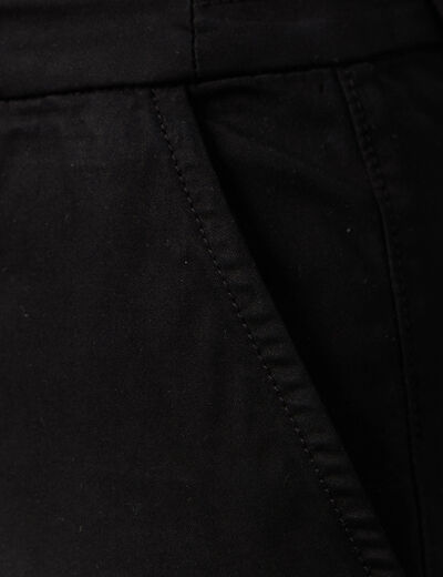 Short chino éco-responsable noir femme