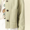 Blouson boutonn&eacute; vert kaki femme
