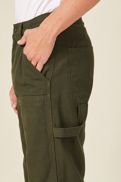 Pantalon large vert kaki homme