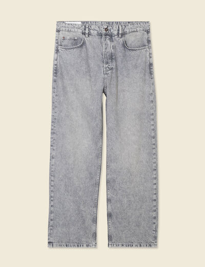 Jeans large 5 poches longueur 32 denim snow gris homme
