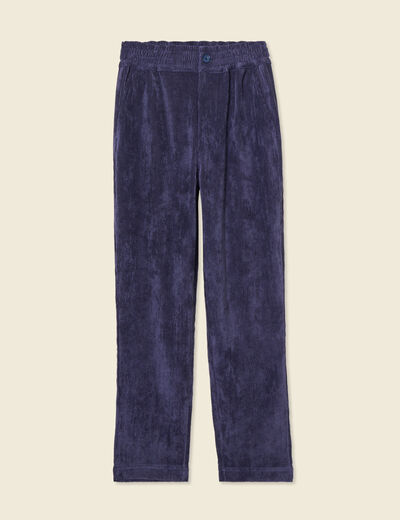 Tregging velours 7/8ème bleu marine femme