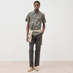 Chemise manches courtes vert kaki homme