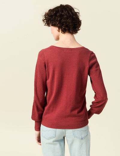 Pull manches longues vieux rose femme