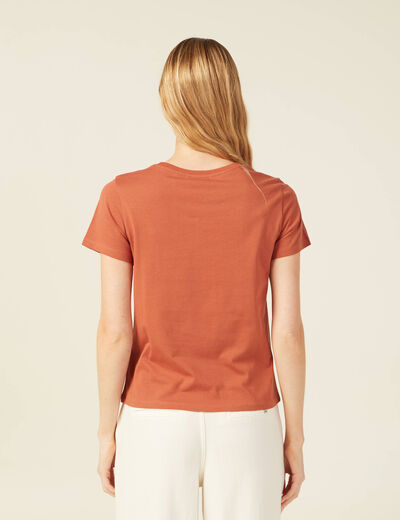 T-shirt manches courtes orange femme