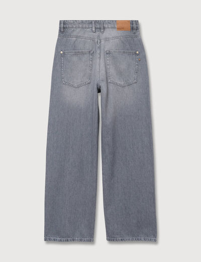 Jeans loose taille standard en coton denim gris clair femme
