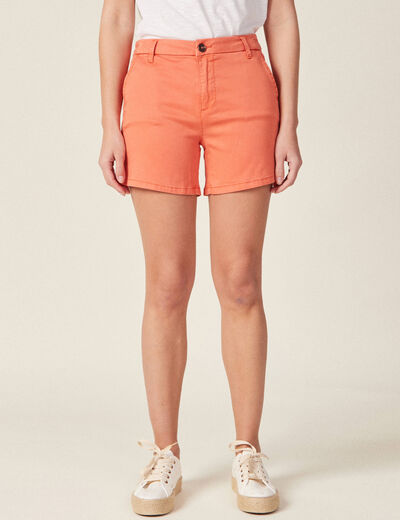 Short chino éco-responsable terracotta femme