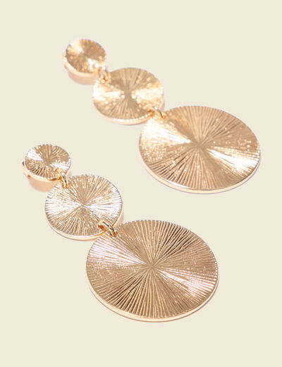 Boucles d'oreilles pendantes couleur or femme
