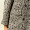 Manteau long oversize col montant gris fonc&eacute; femme
