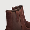 Bottines &agrave; semelle crant&eacute;e marron fonc&eacute; femme