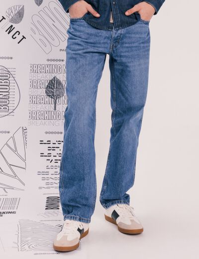 Jeans relax 5 poches denim stone homme