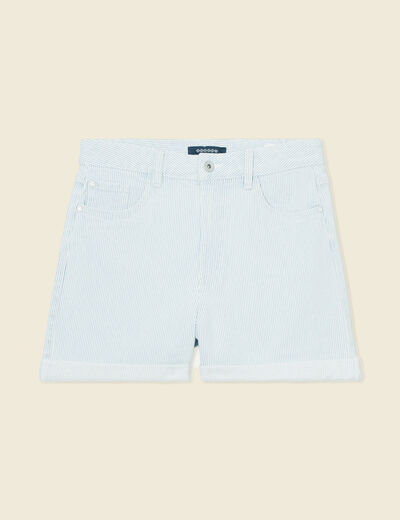 Short mom en jean denim bleach femme
