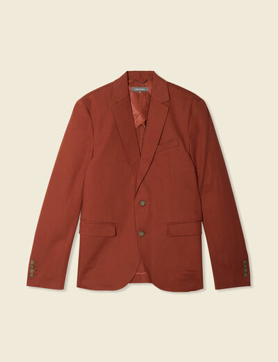 Veste blazer cintré marron cognac homme