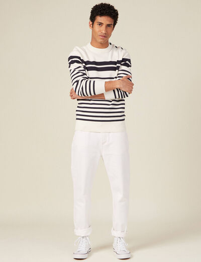Pull éco-responsable ecru homme