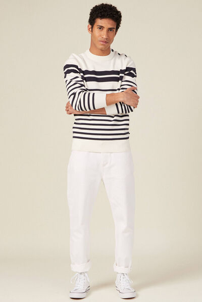Pull éco-responsable ecru homme